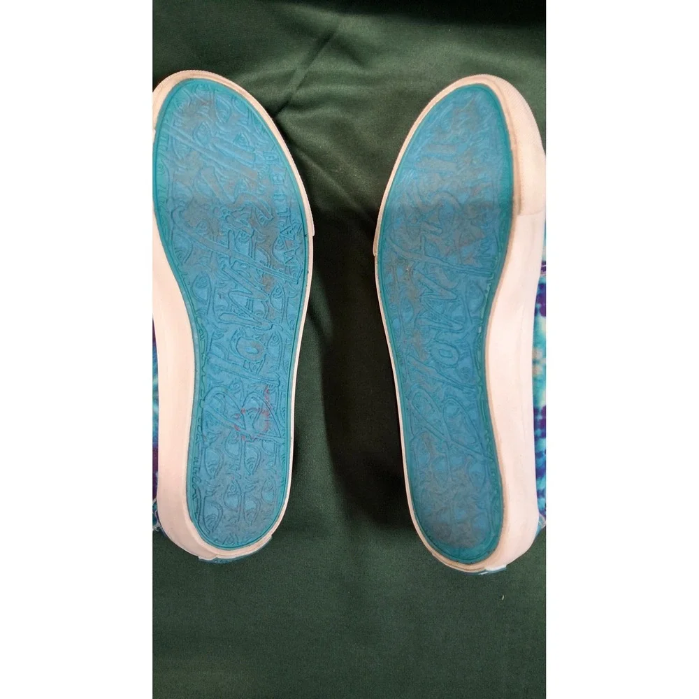 Blowfish Malibu Womens Blue Purple Tie Dye Canvas Slip On Sneakers Size 5.5. /b7